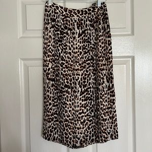 Pleated Cheetah Print Skirt